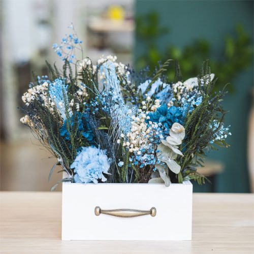 cajón romantic de flores preservadas