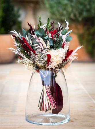 detalle ramo de novia con flores preservadas