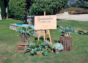 Decoración para ceremonias de boda rincón de bienvenida